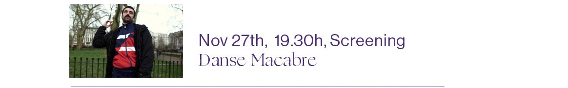 27/11 2020 19.30 (CET) Screening: Danse Macabre (2020), Annika Larsson.
HD Video, 42.00 min (not final version), colour, sound

The sceening can viewed on the Vimeo Live Stream.

Filmed and Edited by Annika Larsson. Additional camera/sound and conversations by Paul Niedermayer and Michel Wagenschütz. Done in collaboration with the performing artists Liv Fontaine, Samir Kennedy, Margaret Thatcher Queen of Soho, Sue Gives A Fuck and Tylor & Vincent (Danni Spooner and Andrea Spisto) a.o. Sounds/Music by Rosa Farber, Edwin Stevens  and Annika Larsson. Lyrics by Liv Fontaine.

Danse Macabre was shot in London last autumn as the protests and demonstrations related to Brexit dominated the streets, but also this spring shortly before the outbreak of Covid-19 radically re-structured the sphere of the public. Both events brought states of exception and a temporary suspension of law, that are present in the movements of the bodies in the film, who navigate along the lines of predictable and unpredictable routes and in states between dancing and being danced by technology.

**Annika Larsson** is an artist, researcher at RIA Stockholm and Professor at HFBK Hamburg.  She is working mainly with film, video, performance and installation.  Her works have been widely shown internationally, at institutions including Museum für Gegenwartskunst, Basel; Fundacion la Caixa, Barcelona; Le Magasin, Grenoble; Kunsthalle Nürnberg, Nürnberg; ICA-Institute of Contemporary Art, London; ZKM,Karlsruhe; Moderna Museet, Stockholm; S.M.A.K., Gent and Musac, Lyon. She has participated in biennials such as 49th Venice Biennial, 8th Istanbul Biennial and 6th Shanghai Biennial among others.  Her research project *Non-knowledge, Laughter and the Moving Image* investigates how the Moving Image and the Laughing Body could become agents for new thought, acts, and embodiment. The research project is done in collaboration with RIA Stockholm and HFBK Hamburg.*