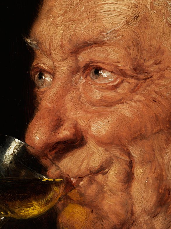 Painting by Eduard von Grützner (1846–1925), Monk With A Wine, oil on canvas.