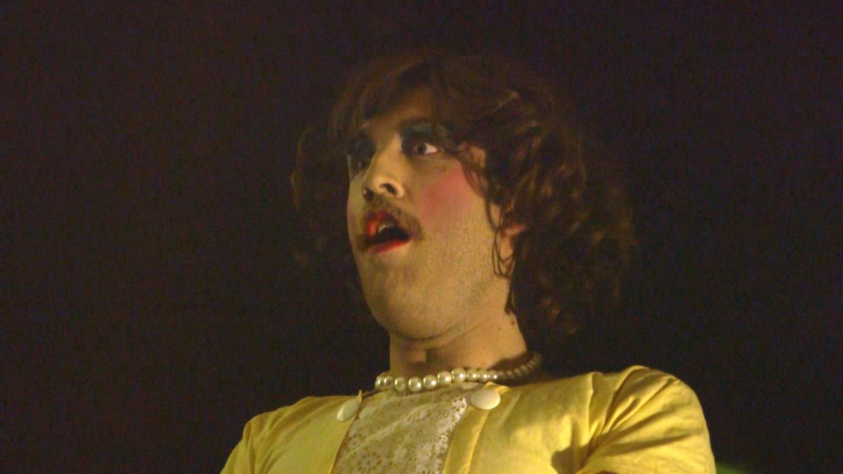 Video-still (Cheryl), from The Discourse of the Drinkers by Annika Larsson (2017).