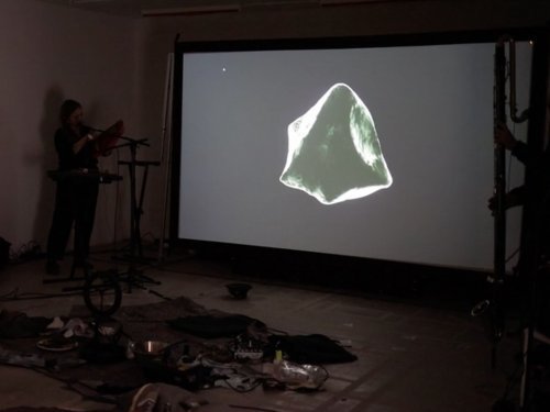 Annika Larsson, E.I. The Blob, Saralunden & Christer Bothén performing at Non-knowledge, Laughter & THe Moving Image Symposium and Festival, Index Foundation, 2022